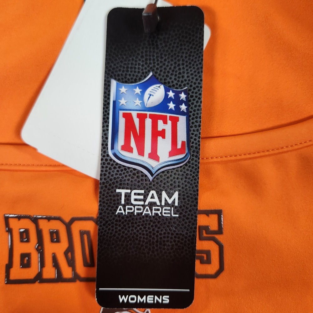 New Era Women's S Orange Long Sleeve Crop Top Cleveland Browns NFL Football NWT - Picture 4 of 10